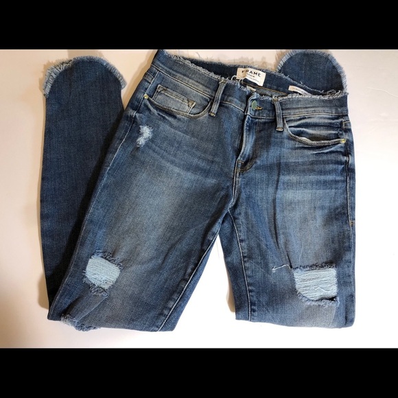🔥 FIRE SALE CLOSET CLOSING🔥 NWOT Frame Denim le skinny fray waist petal hem - Picture 9 of 9